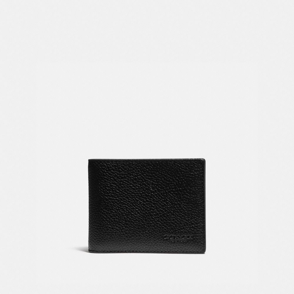 924 - Slim Billfold Wallet With Signature Canvas Detail Black/Khaki