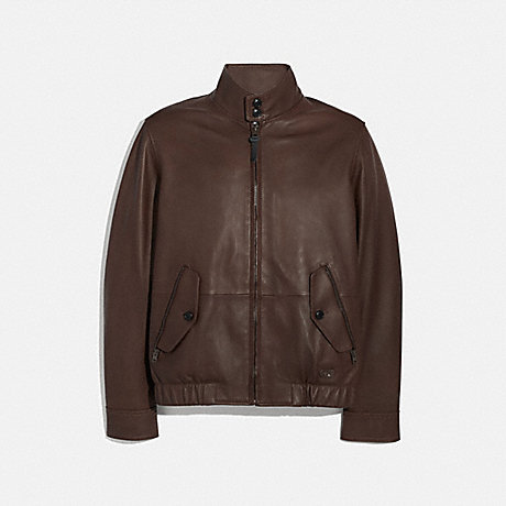 COACH Leather Jacket - ESPRESSO - 93845