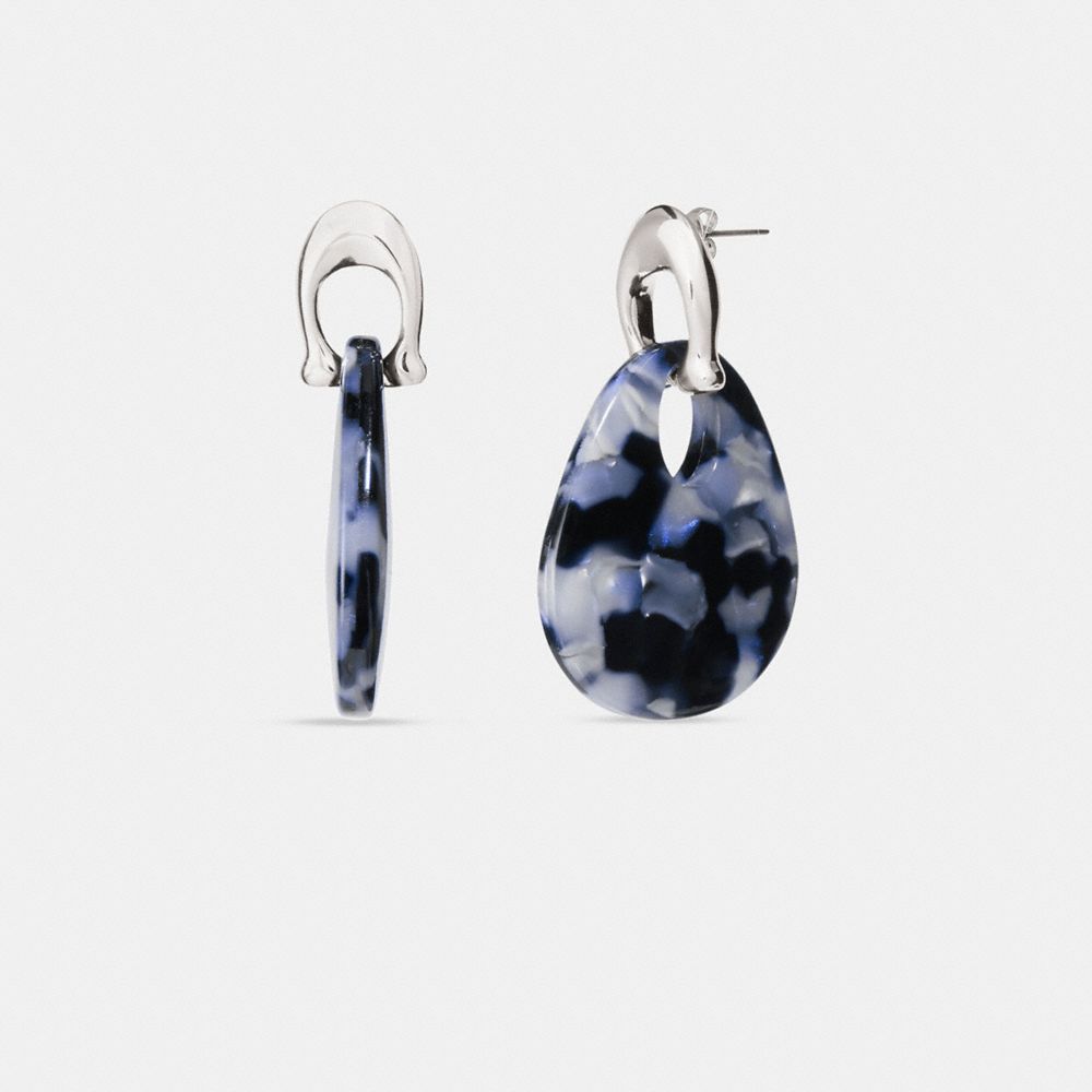 Sculpted Signature Teardrop Earrings - 953 - SILVER/BLUE