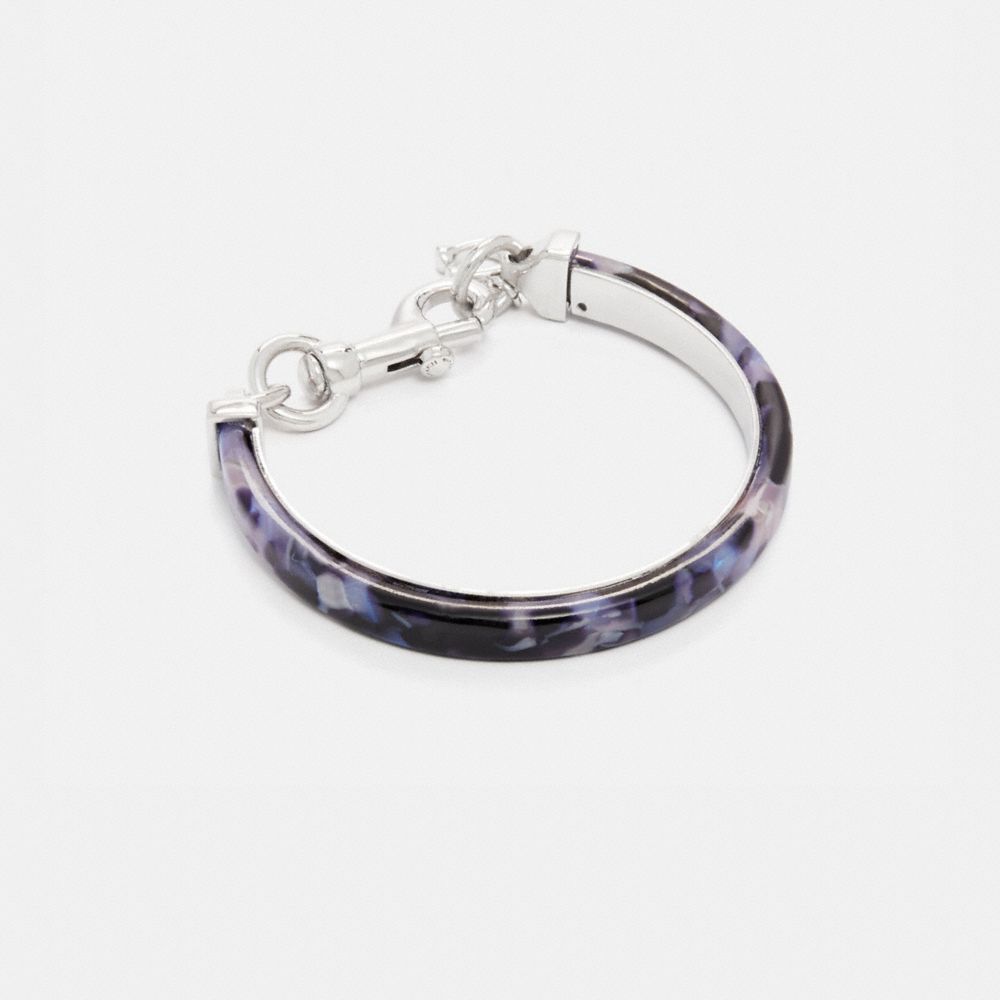 Sculpted Signature Charm Bangle - SILVER/BLUE - COACH 957