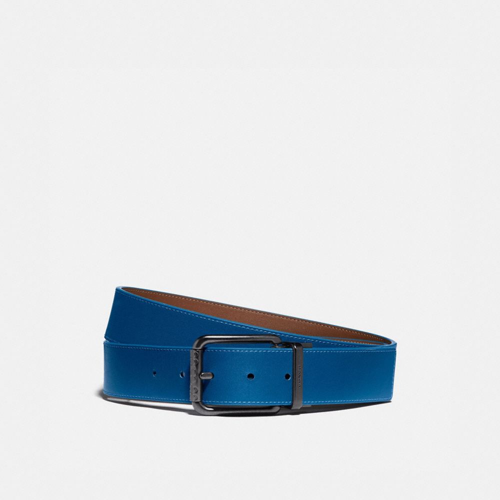 COACH Roller Buckle Cut To Size Reversible Belt, 38 Mm - SADDLE/PACIFIC - 973