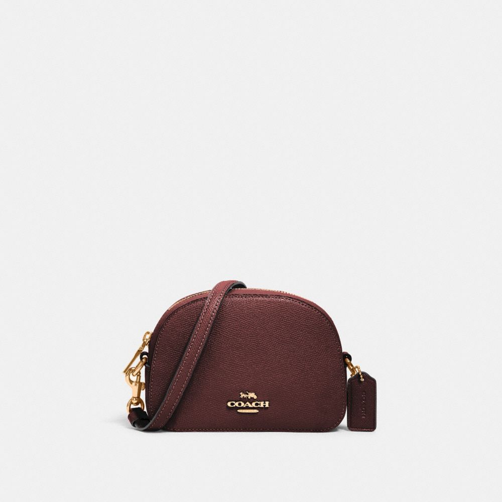 COACH 97561 Mini Serena Crossbody GOLD/WINE