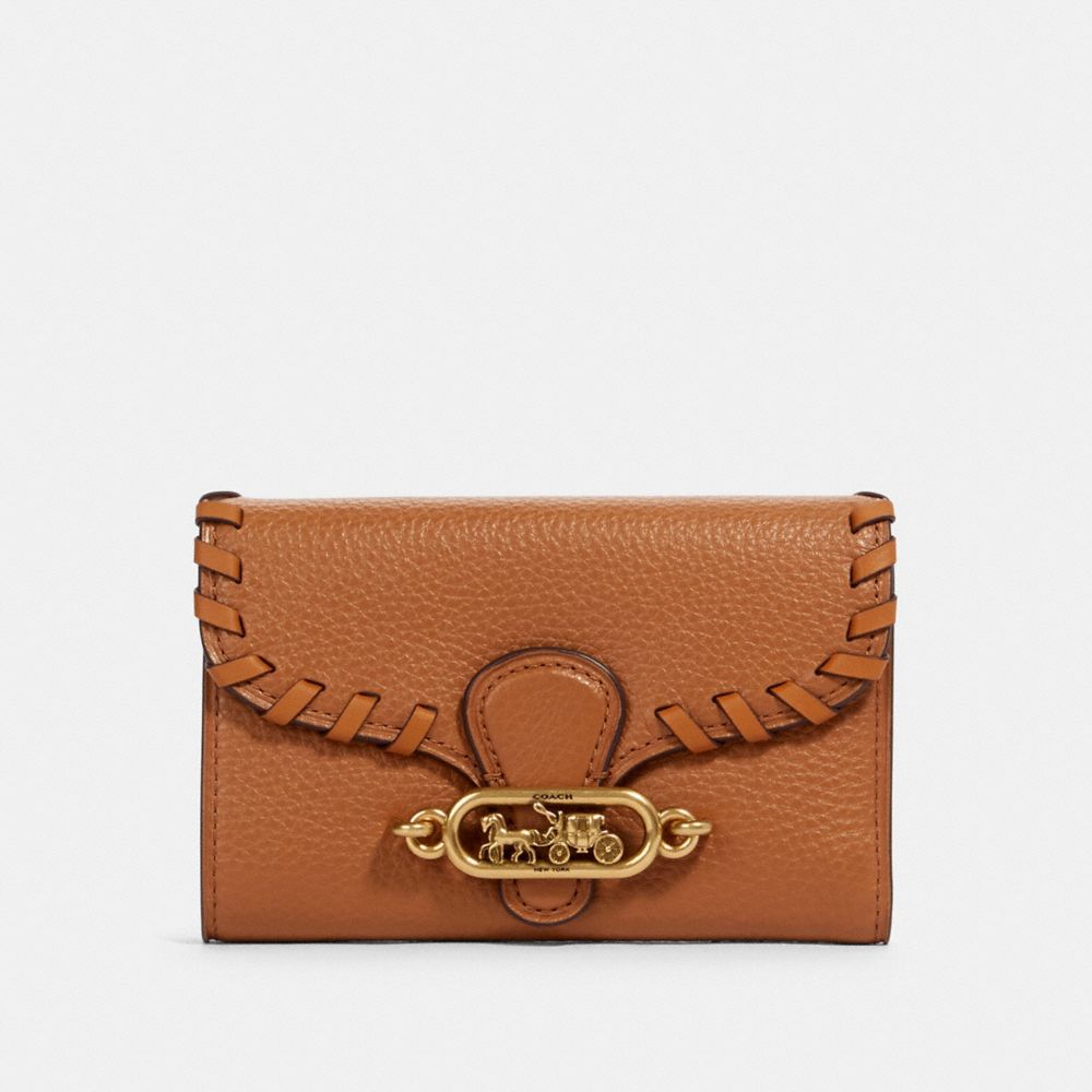 JADE MEDIUM ENVELOPE WALLET WITH WHIPSTITCH - OL/TAUPE - COACH 97755