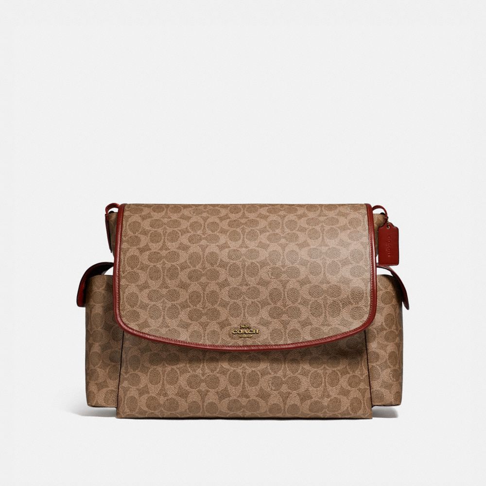 COACH 99291 Baby Messenger Bag In Signature Canvas Brass/Tan/Rust