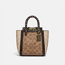 COACH 99311 Troupe Tote 16 In Signature Canvas With Snakeskin Detail B4/TAN SAND
