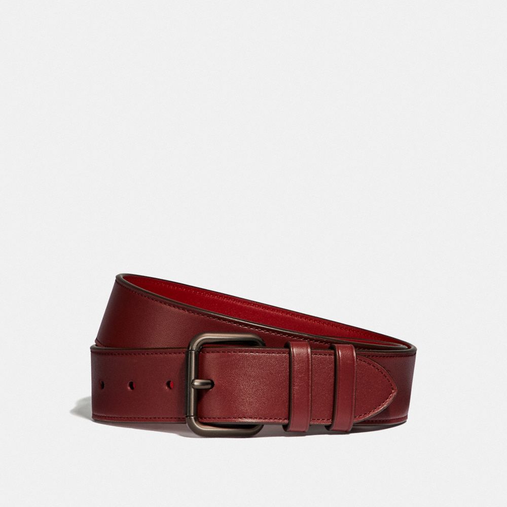 COACH 99434 Roller Buckle Belt, 38 Mm Wine/Dark Cardinal