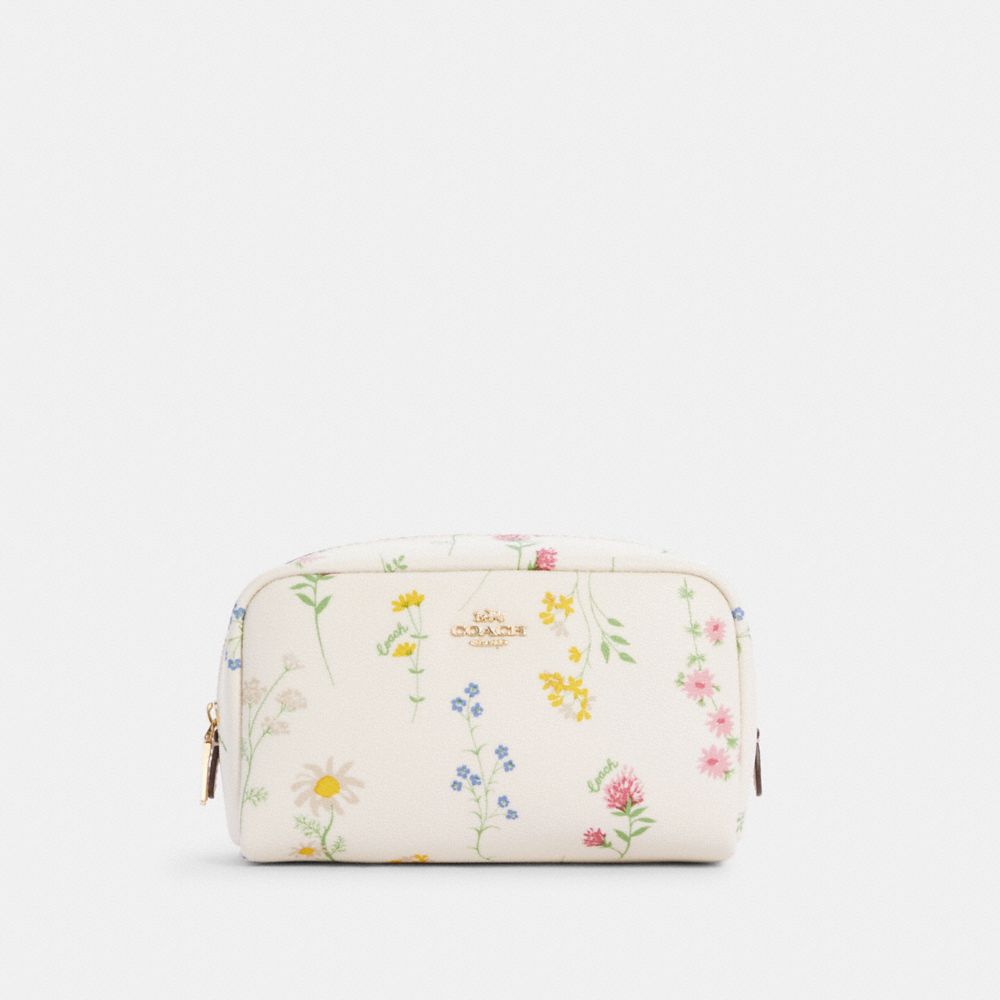 COACH C0039 SMALL BOXY COSMETIC CASE WITH SPACED WILDFLOWER PRINT IM/CHALK MULTI