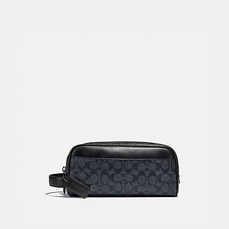 COACH C0054 Travel Kit In Signature Canvas Charcoal