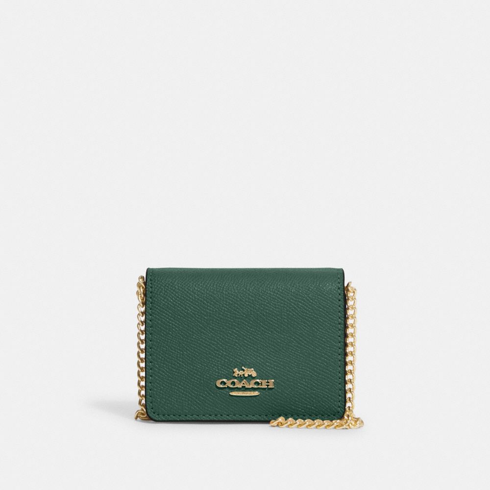 COACH C0059 Mini Wallet On A Chain IM/DARK PINE