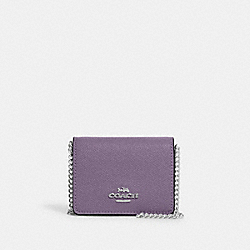 Mini Wallet On A Chain - C0059 - Silver/Amethyst