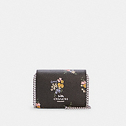 COACH C0060 Mini Wallet With Wildflower Print SV/BLACK MULTI