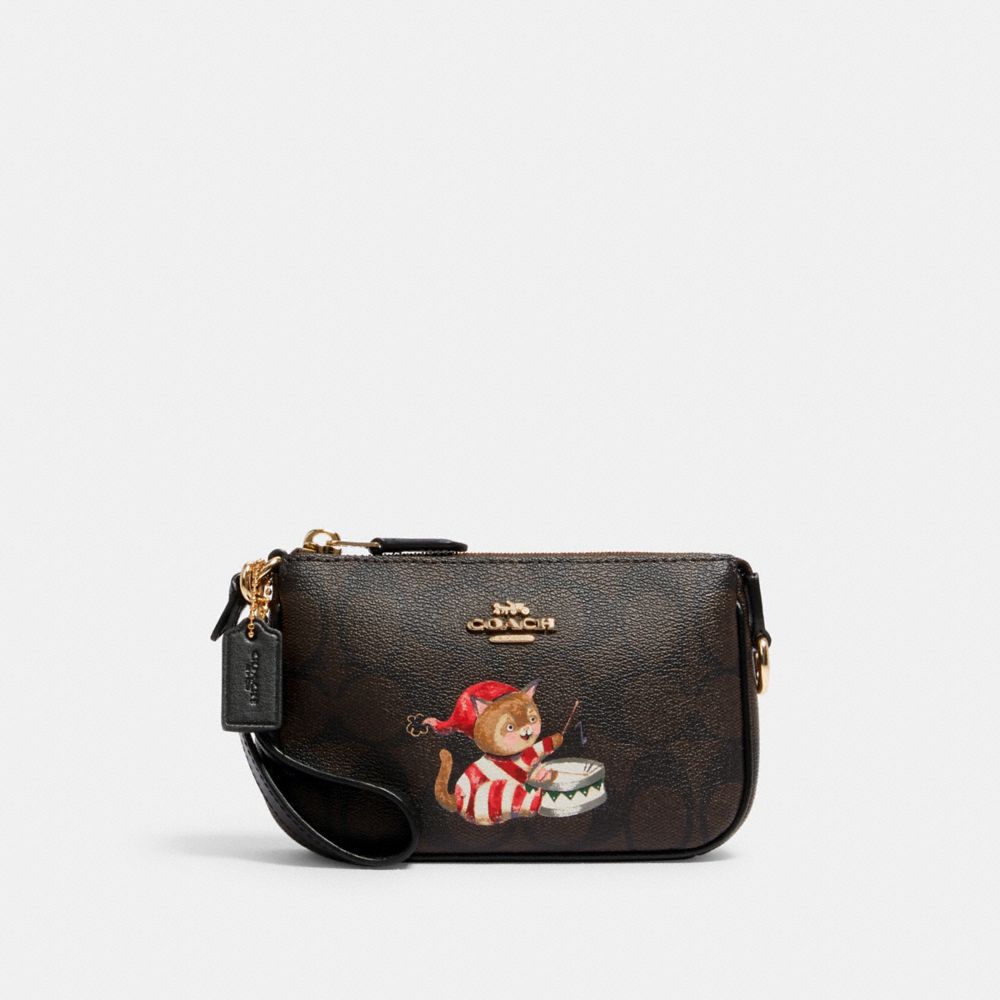 NOLITA 15 IN SIGNATURE CANVAS WITH CAT - IM/BROWN BLACK MULTI - COACH C0090