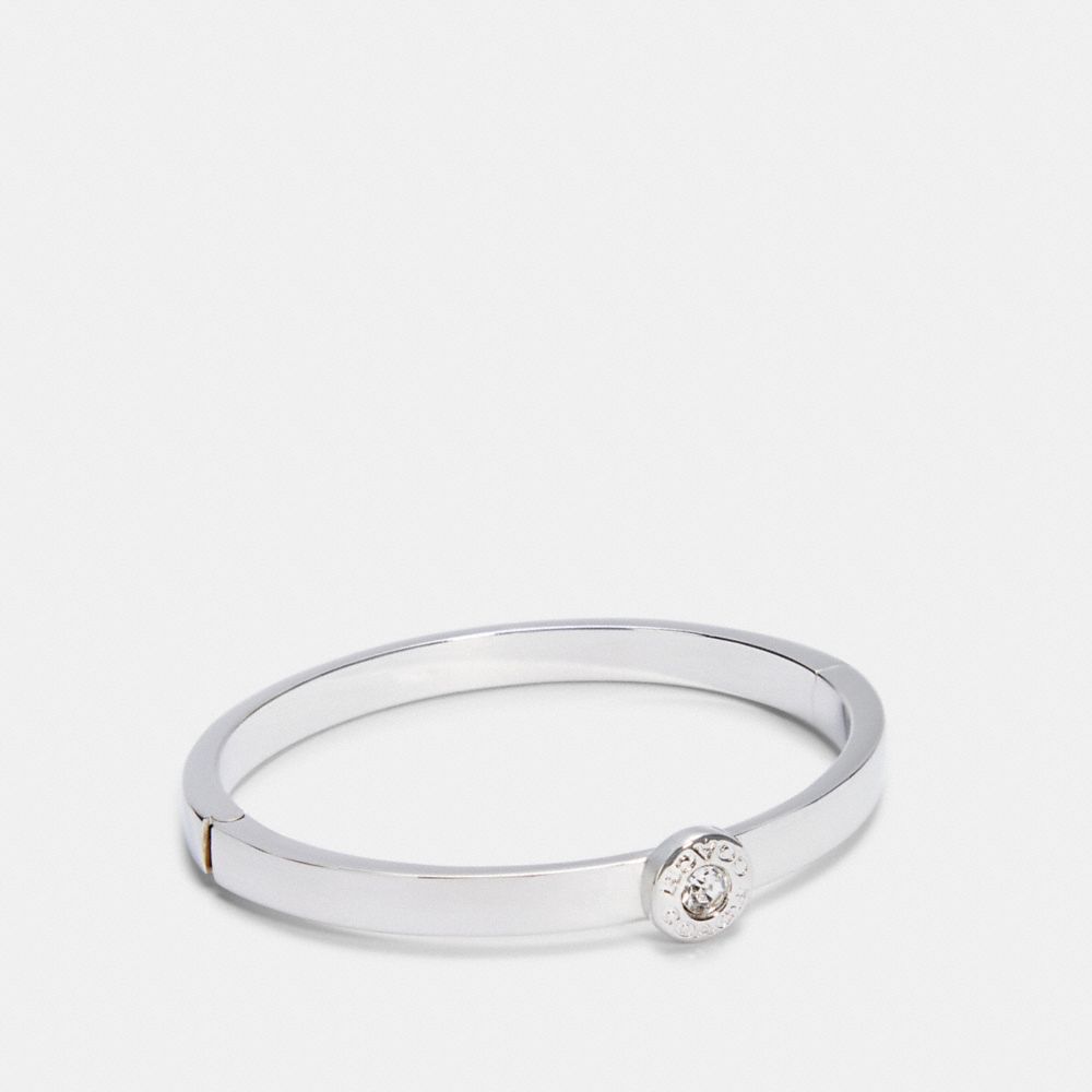 OPEN CIRCLE HINGED BANGLE - SILVER - COACH C0199