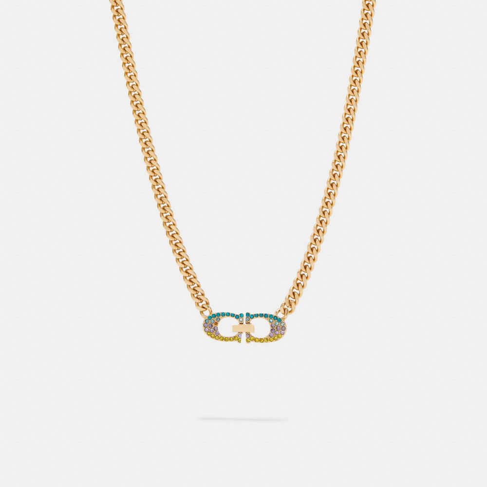 SIGNATURE COLOR EXPLOSION CHAIN NECKLACE - GD/MULTI - COACH C0234