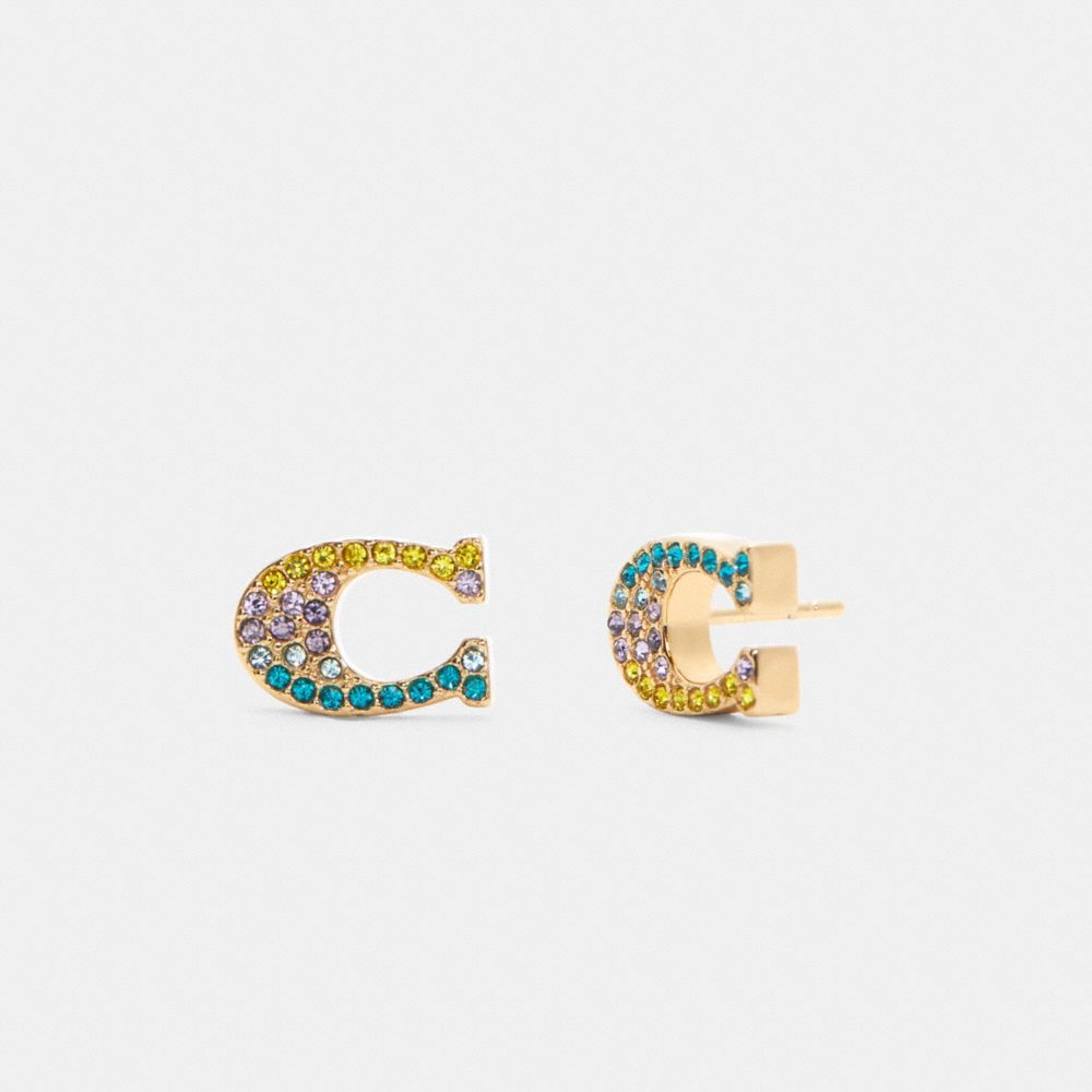 COACH C0247 Signature Color Explosion Stud Earrings GD/MULTI