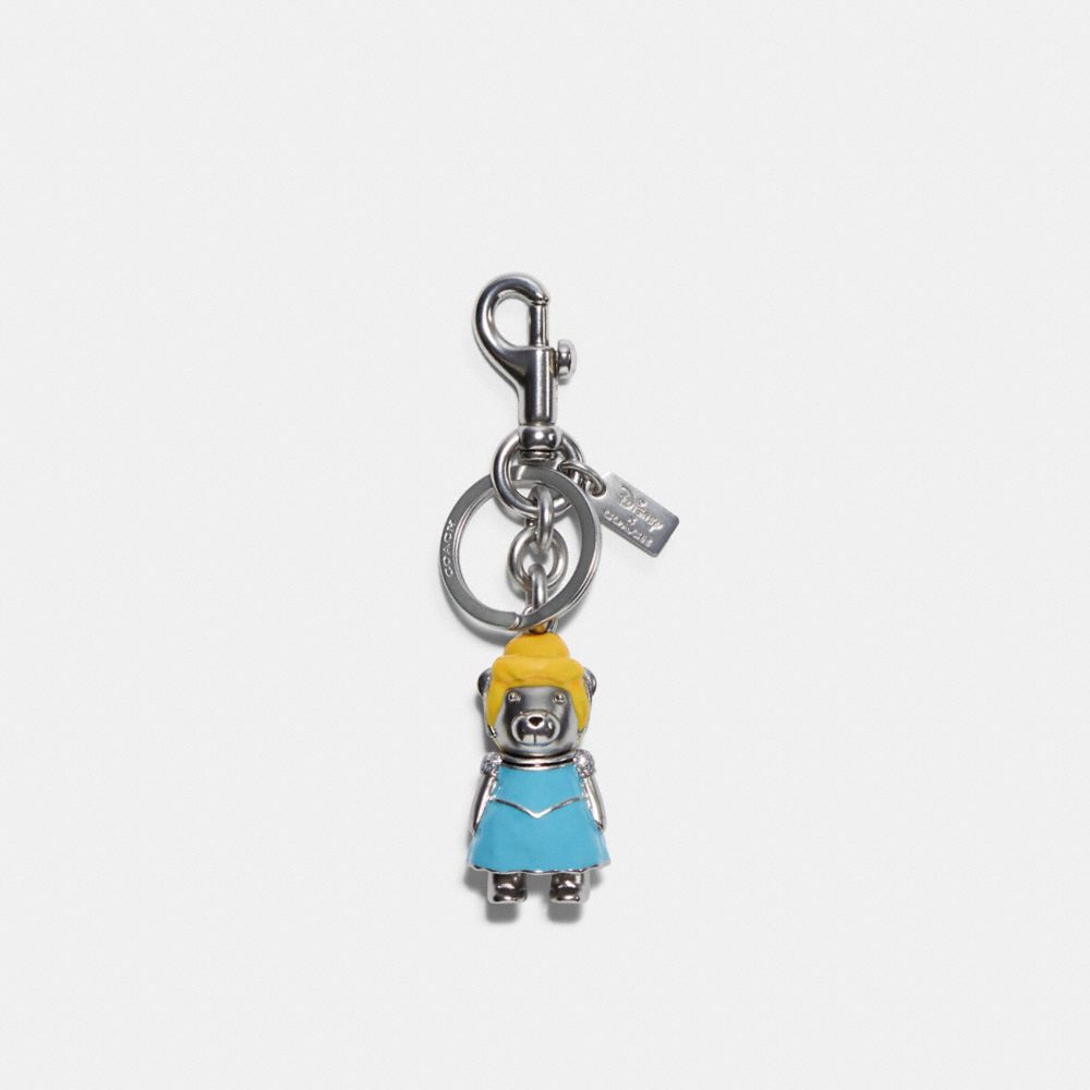 COACH DISNEY X COACH CINDERELLA BEAR BAG CHARM - SV/BLUE MULTI - C0266