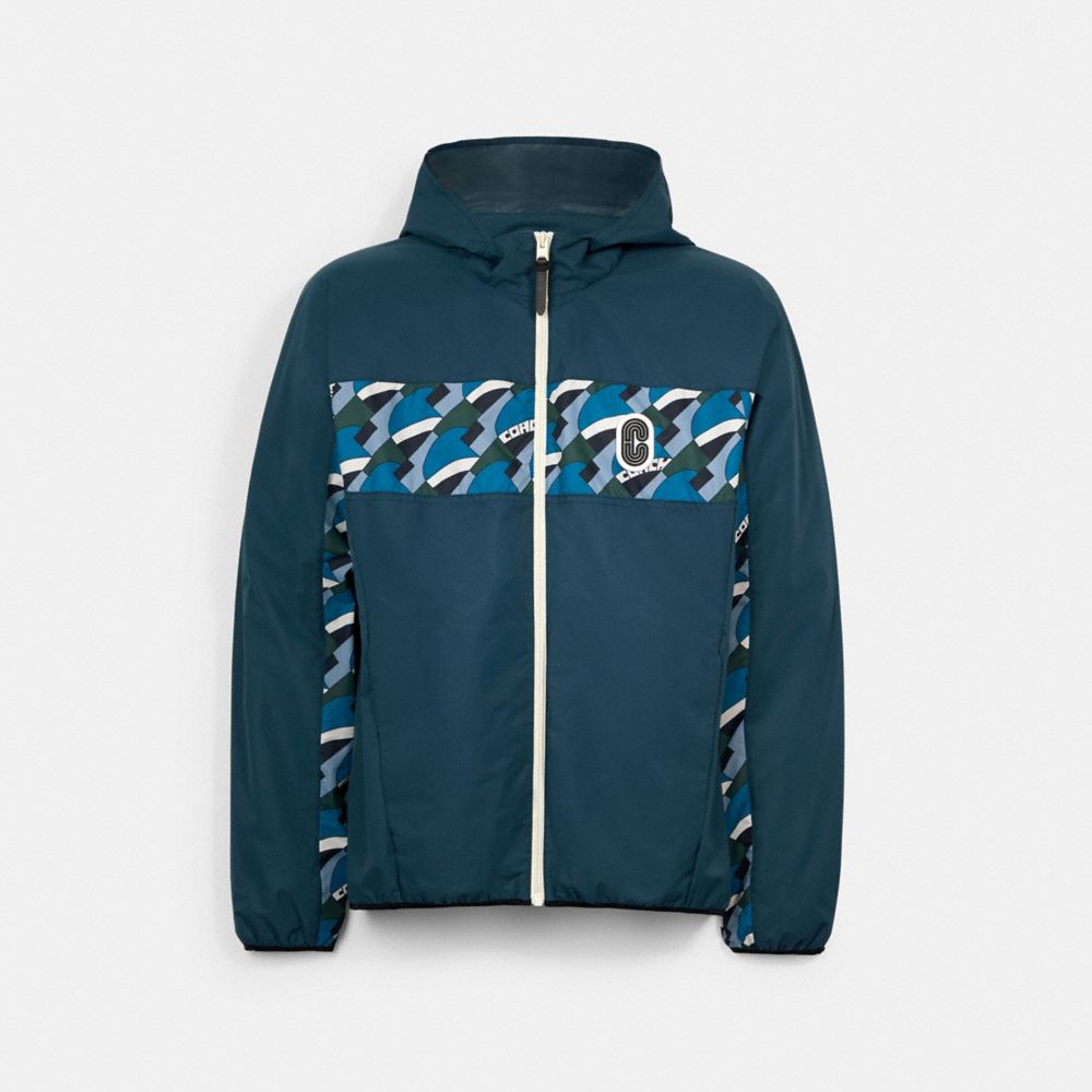 PACKABLE LIGHTWEIGHT JACKET - REEF BLUE BLUE MULTI - COACH C0311