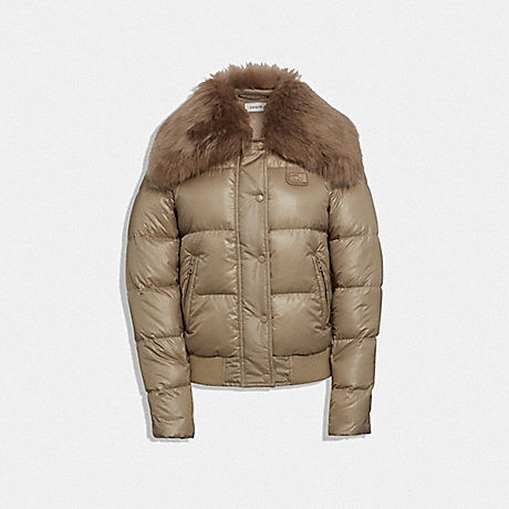 COACH C0347 Puffer Jacket With Shearling OYSTER