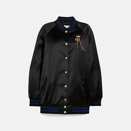 COACH Coach X Jean Michel Basquiat Oversized Varsity Jacket - BLACK - C0355