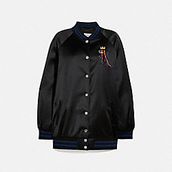 Coach X Jean Michel Basquiat Oversized Varsity Jacket - C0355 - BLACK