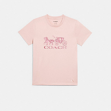 COACH HORSE AND CARRIAGE T-SHIRT - PINK - C0682
