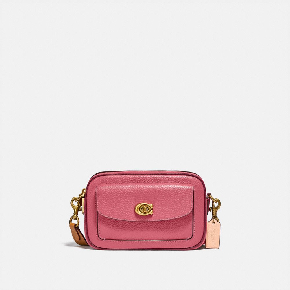 COACH C0695 Willow Camera Bag In Colorblock Brass/Rouge Multi