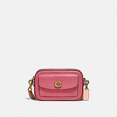 COACH C0695 Willow Camera Bag In Colorblock Brass/Rouge-Multi