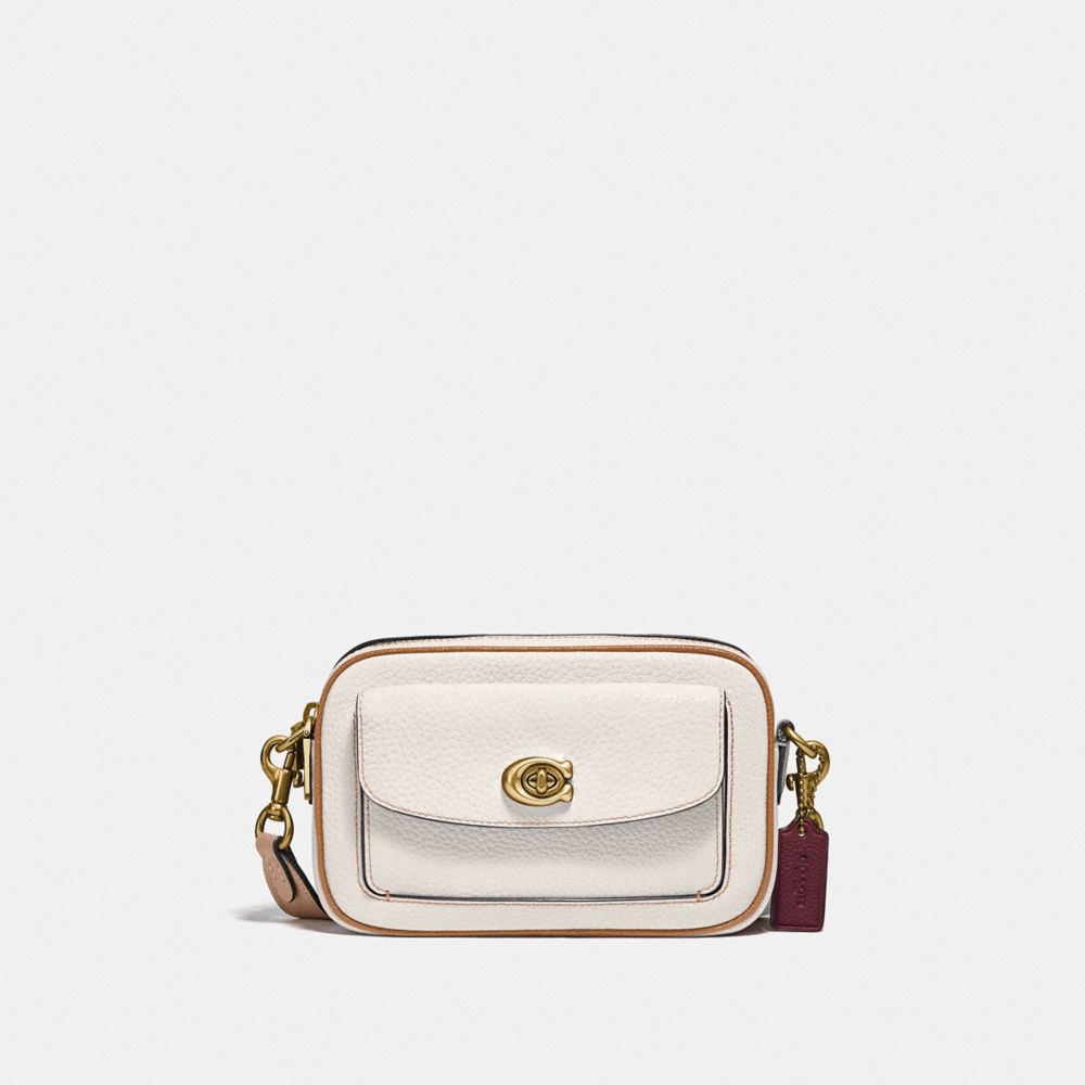 COACH C0695 Willow Camera Bag In Colorblock BRASS/CHALK MULTI