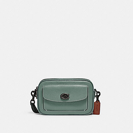 COACH C0695 Willow Camera Bag In Colorblock Pewter/Sage Multi