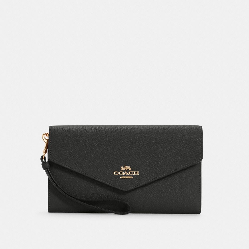 COACH TRAVEL ENVELOPE WALLET - IM/BLACK - C0707