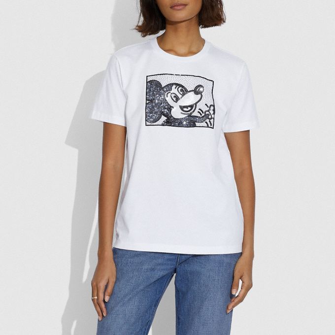 Coach Official Site Official Page Disney Mickey Mouse X Keith Haring T Shirt