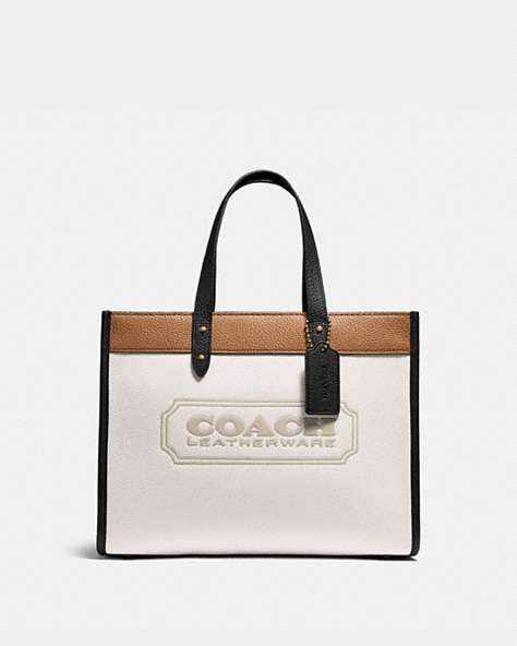 FIELD TOTE 30 IN COLORBLOCK WITH COACH BADGE