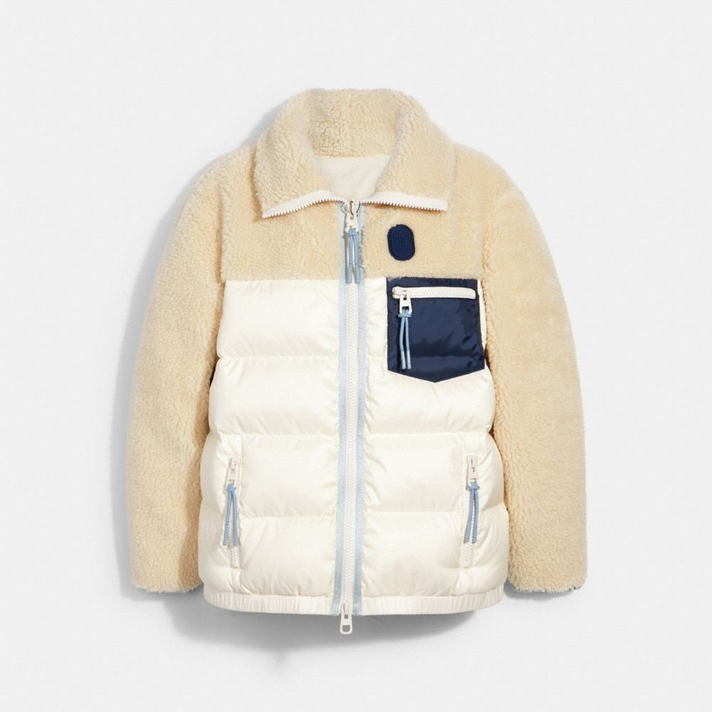 SHERPA DOWN JACKET - CREAM - COACH C0819