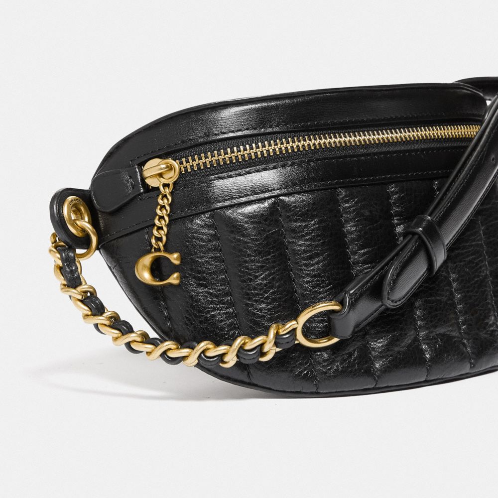 CHAIN BELT BAG WITH QUILTING