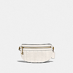 Chain Belt Bag With Quilting - C0851 - Brass/Chalk