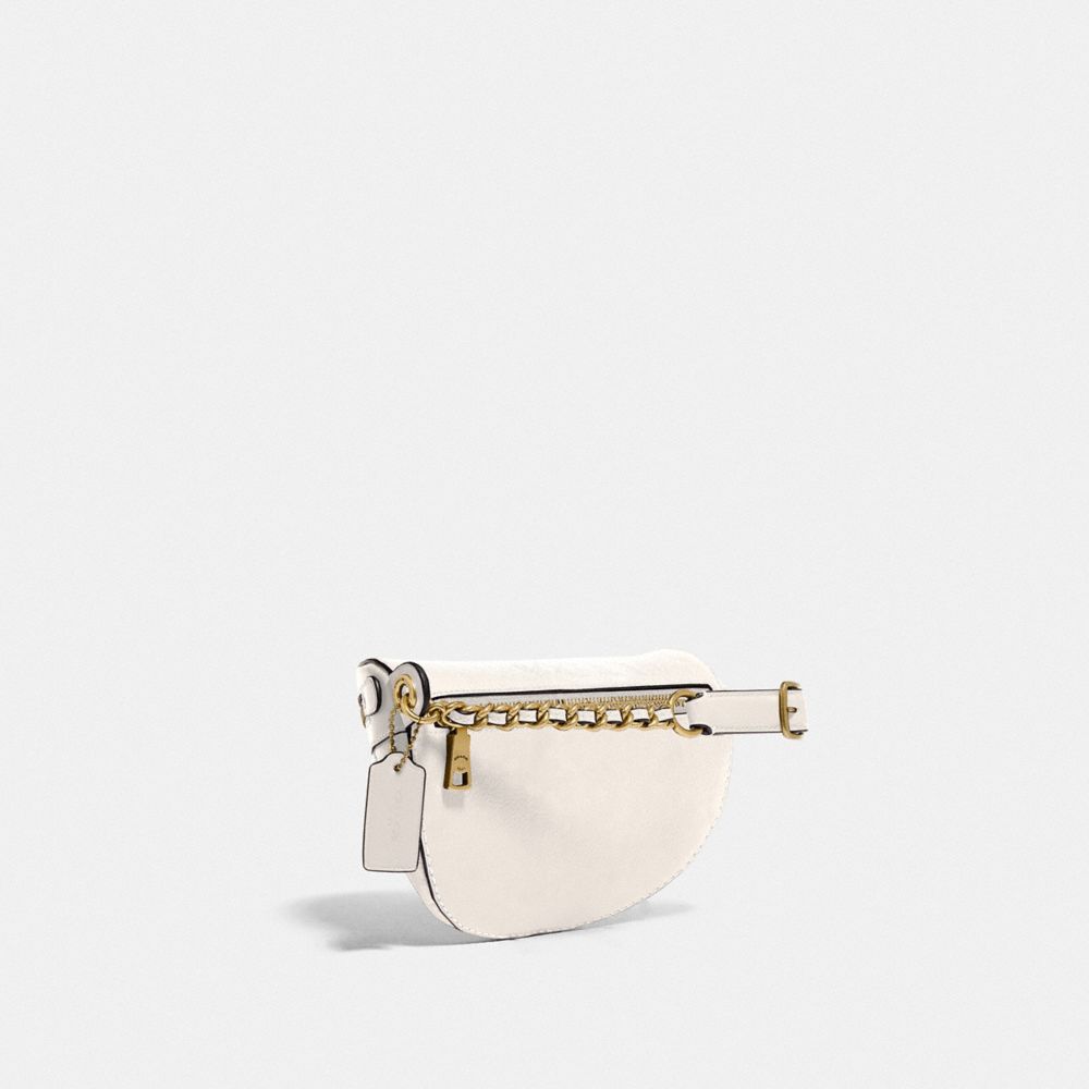 CHAIN BELT BAG WITH QUILTING-B4/CHALK