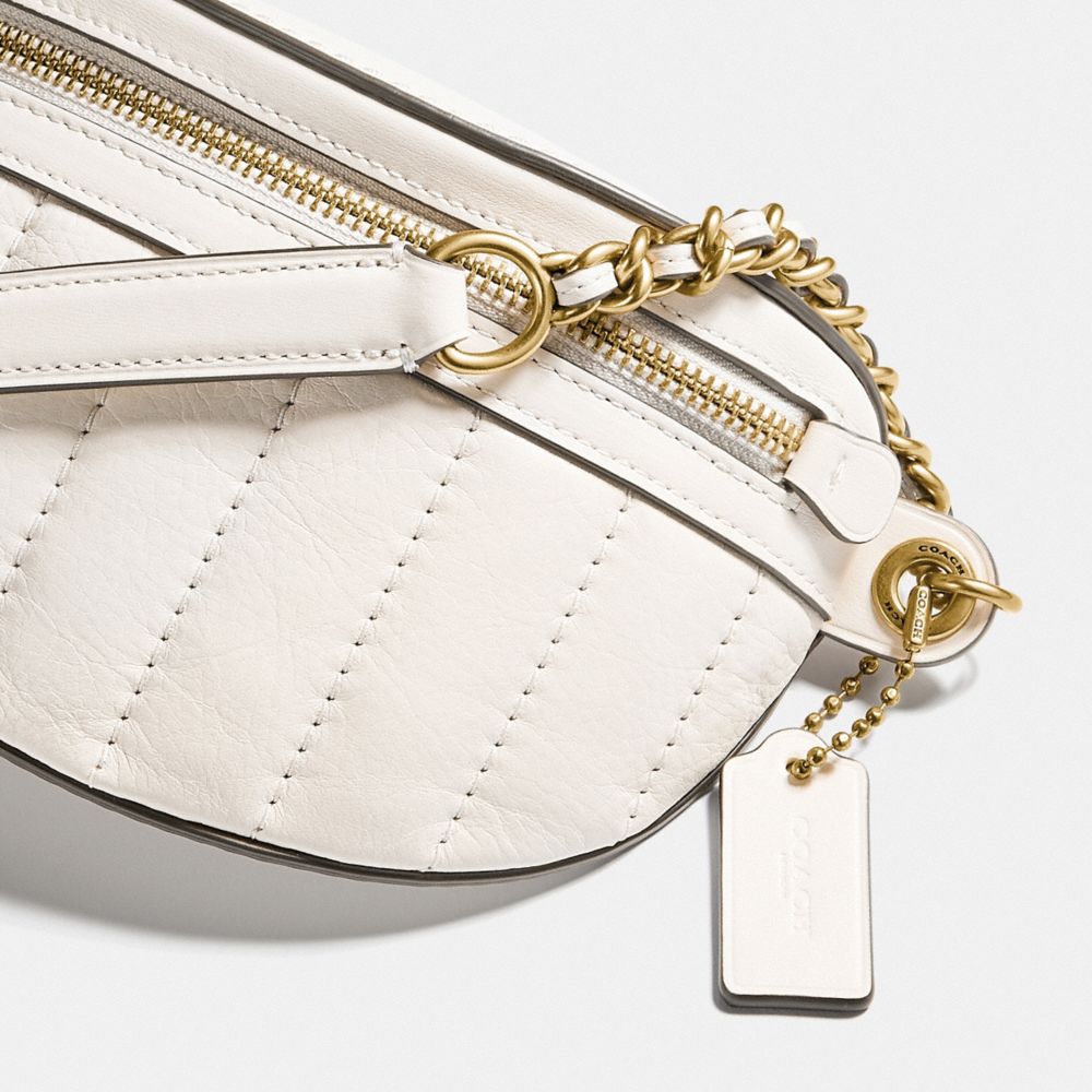 CHAIN BELT BAG WITH QUILTING-B4/CHALK