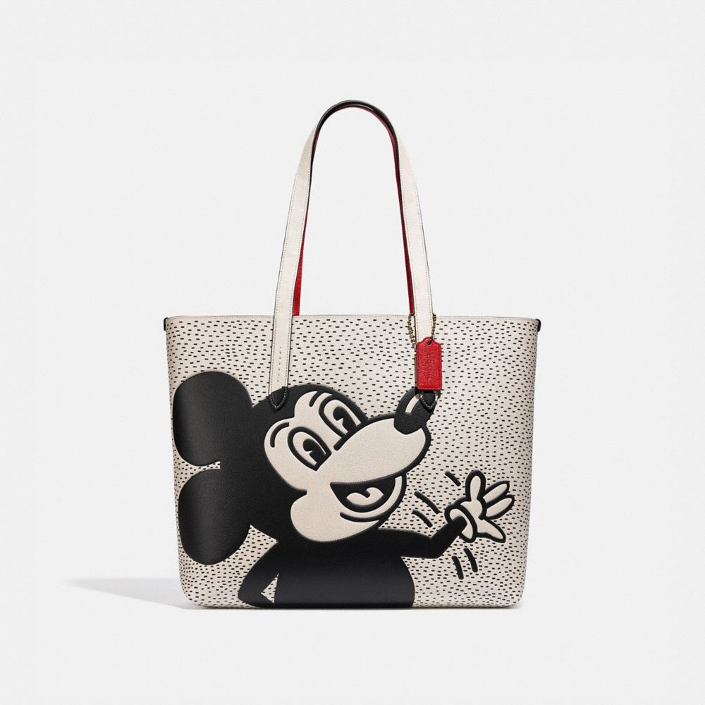 COACH DISNEY MICKEY MOUSE X KEITH HARING HIGHLINE TOTE - B4/CHALK - C0895