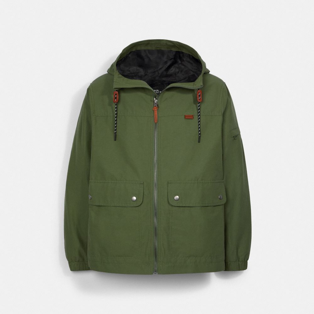 COACH HOODED SHORT PARKA - SAGE - C0930