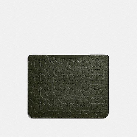 COACH Tablet Sleeve In Signature Leather - DARK SHAMROCK - C0943