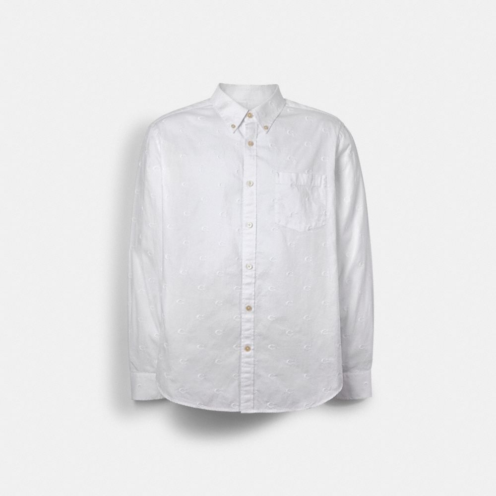 COACH C0970 Long Sleeve Novelty Shirt WHITE