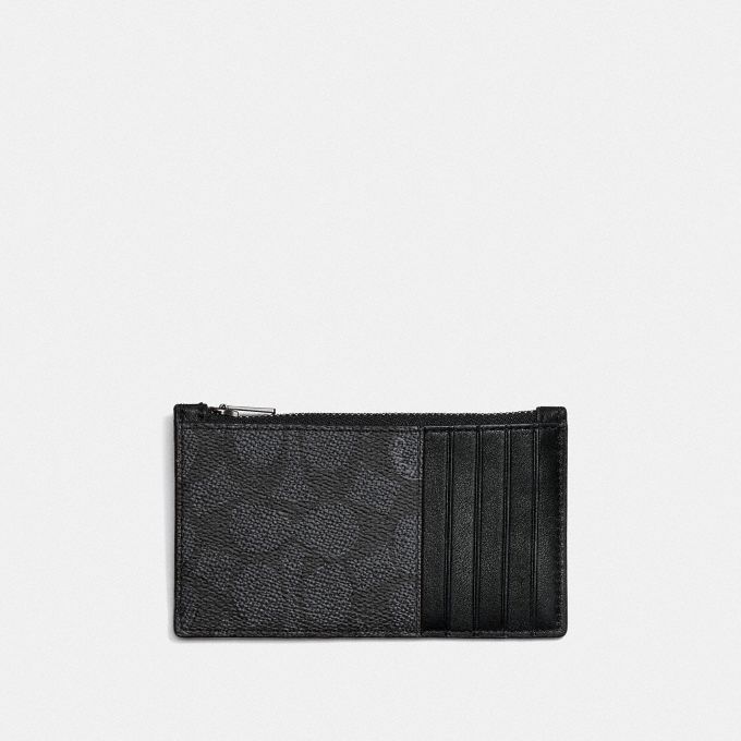 COACH Official Site Official page | ZIP CARD CASE IN SIGNATURE CANVAS