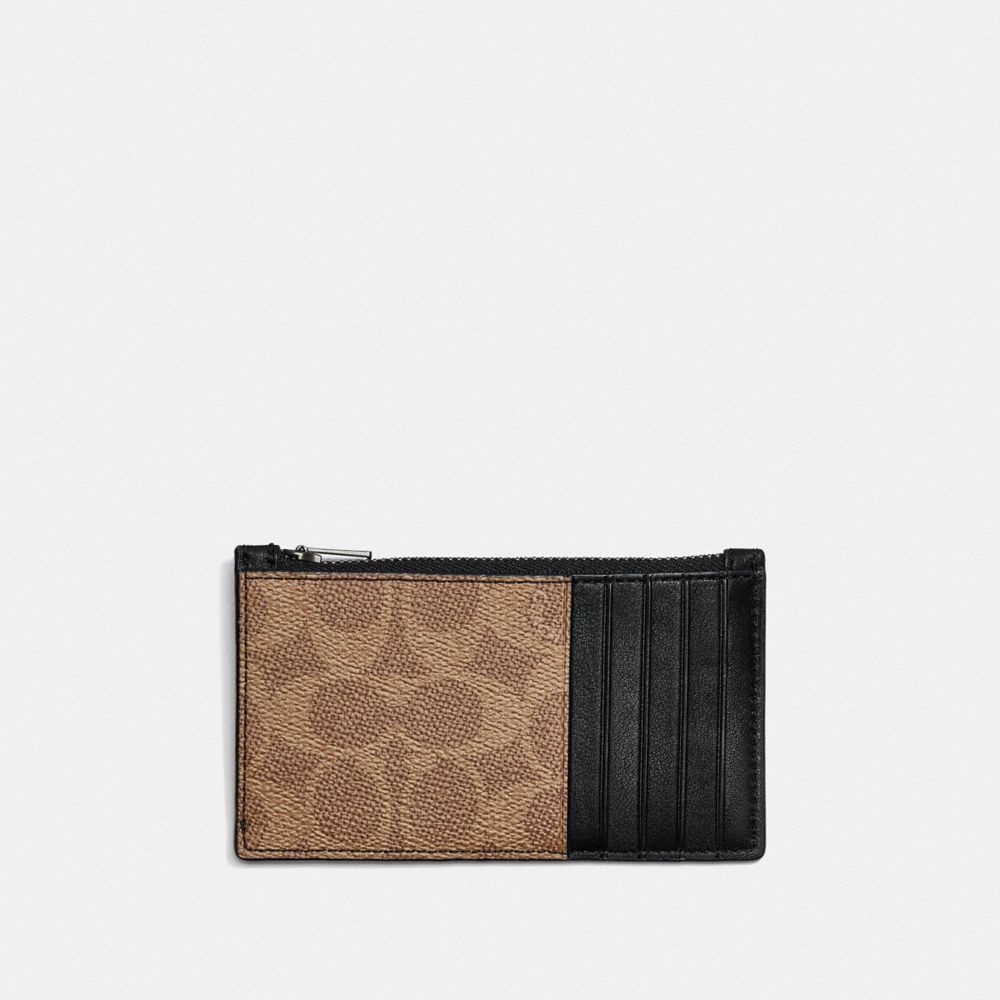 ZIP CARD CASE IN SIGNATURE CANVAS