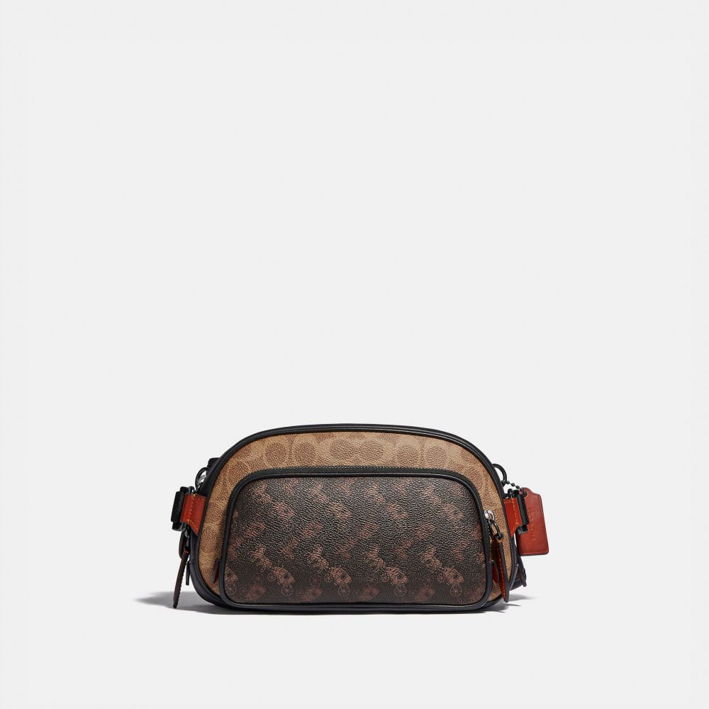 Hitch Belt Bag In Signature Canvas With Horse And Carriage Print - BLACK COPPER/TRUFFLE MULTI - COACH C1063