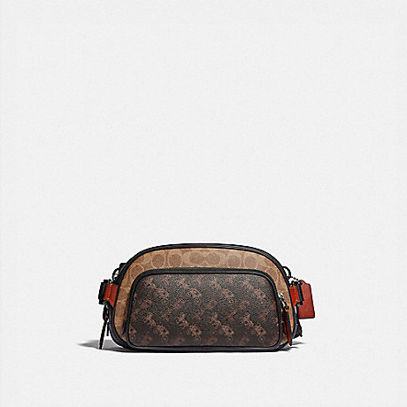 COACH C1063 Hitch Belt Bag In Signature Canvas With Horse And Carriage Print BLACK-COPPER/TRUFFLE-MULTI