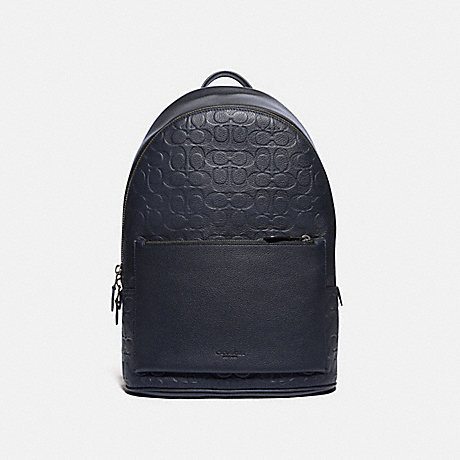 COACH C1071 Metropolitan Soft Backpack In Signature Leather GUNMETAL/MIDNIGHT NAVY