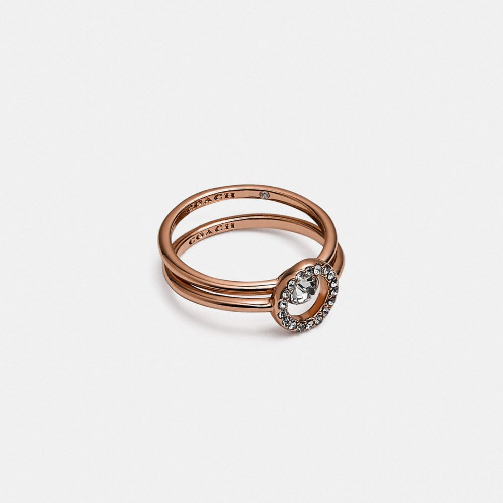 C1086 - Halo Pave Ring Set Rose gold