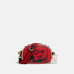 COACH C1141 - DISNEY MICKEY MOUSE X KEITH HARING BADGE CAMERA CROSSBODY B4/ELECTRIC RED MULTI