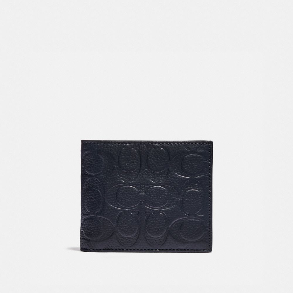 3-IN-1 WALLET IN SIGNATURE LEATHER-MIDNIGHT