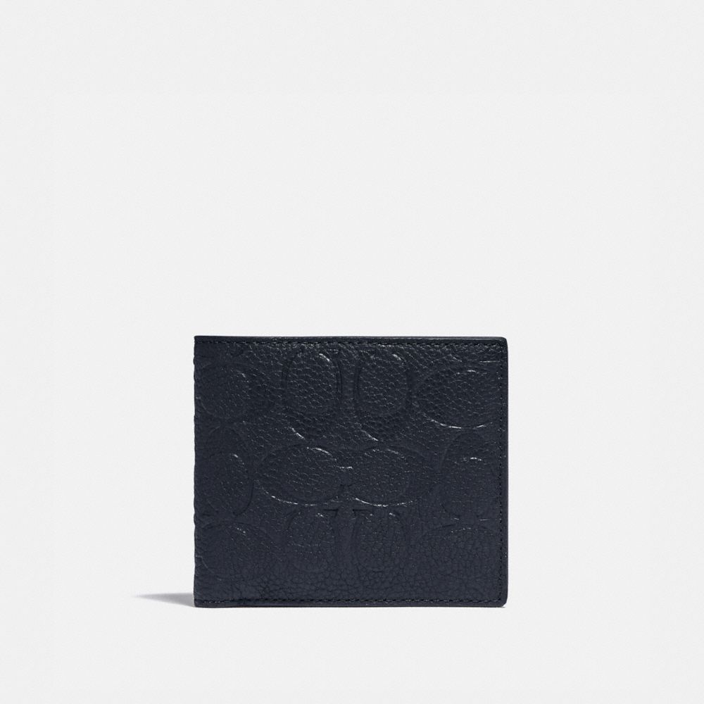 COIN WALLET IN SIGNATURE LEATHER-MIDNIGHT